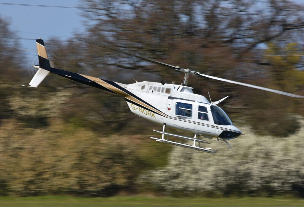 Helicopter flying