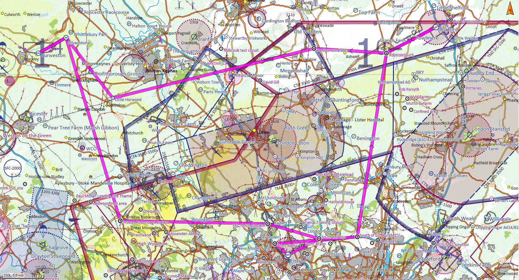 Map with trip routes